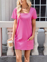 Lovelet Square Neck Short Sleeve Mini Tee Dress